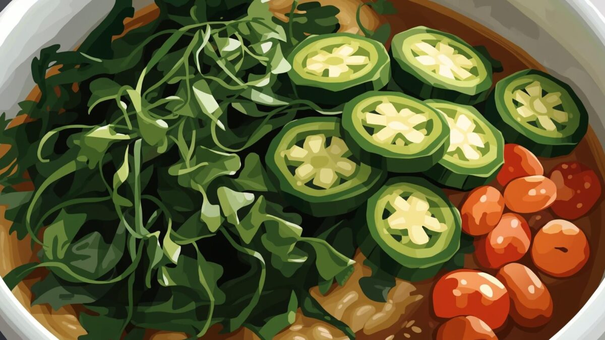 ねばっと野菜4種はめかぶ、それと